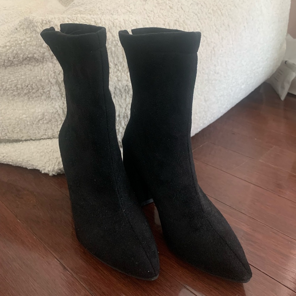 Faux Suede Sock Boots - size 6-6.5